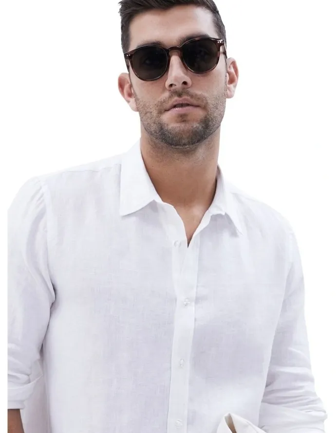 Unison Linen Regular Fit Shirt in White