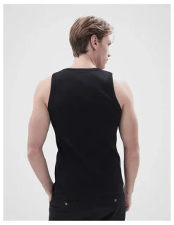 Unison Rib Singlet in Black