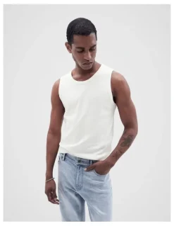 Unison Rib Singlet in White