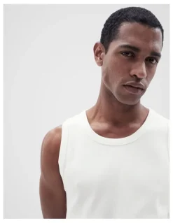 Unison Rib Singlet in White