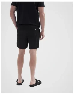 Unison Seersucker Swim Short in Black