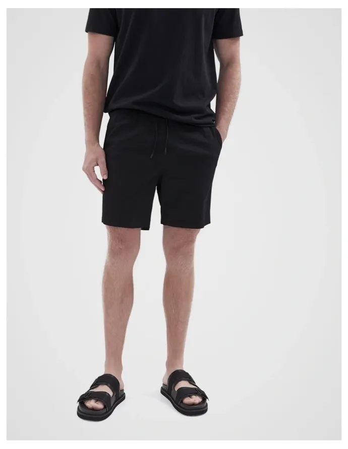 Unison Seersucker Swim Short in Black