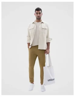 Unison Slim Chino Pant in Brown