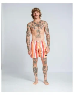 Vacancy Co Calypso Swim Shorts in Orange