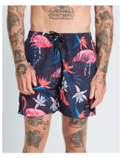 Vacancy Co Flamingo Swim Short in Ink