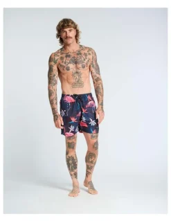 Vacancy Co Flamingo Swim Short in Ink