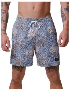 Vacancy Co Kaleidoscope Swim Shorts in Grey