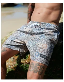 Vacancy Co Kaleidoscope Swim Shorts in Grey