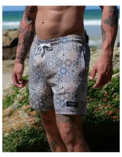 Vacancy Co Kaleidoscope Swim Shorts in Grey
