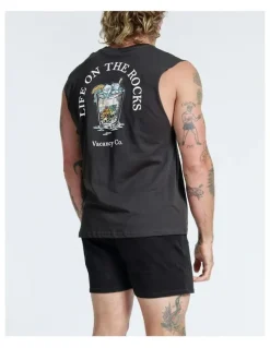 Vacancy Co Life on the Rocks Tank in Charcoal