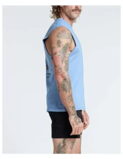 Vacancy Co Peace and Leisure Tank in Dusty Blue