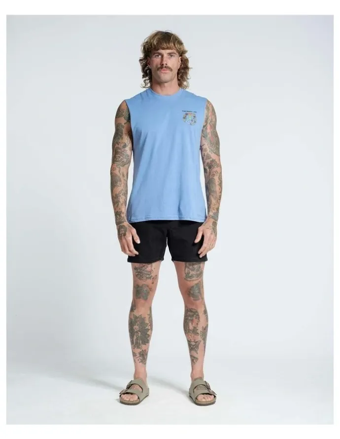 Vacancy Co Peace and Leisure Tank in Dusty Blue