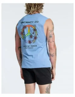 Vacancy Co Peace and Leisure Tank in Dusty Blue