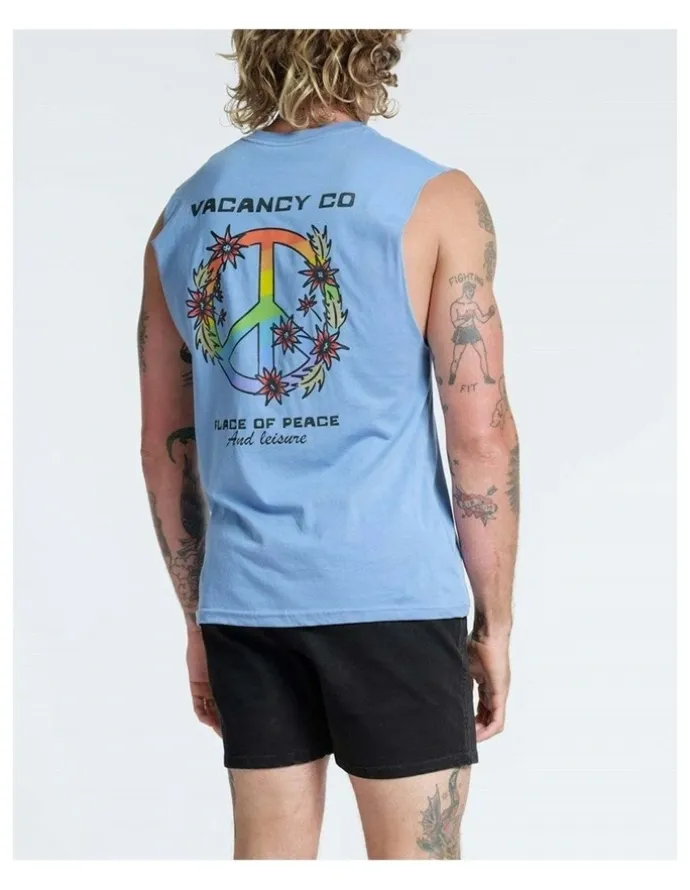 Vacancy Co Peace and Leisure Tank in Dusty Blue