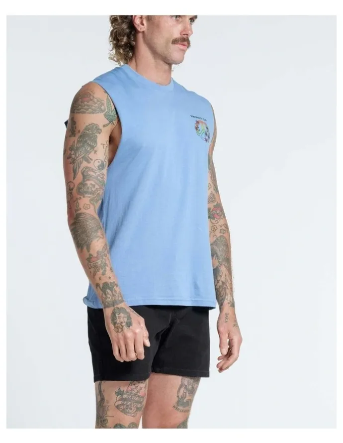 Vacancy Co Peace and Leisure Tank in Dusty Blue