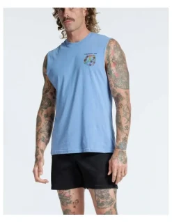 Vacancy Co Peace and Leisure Tank in Dusty Blue