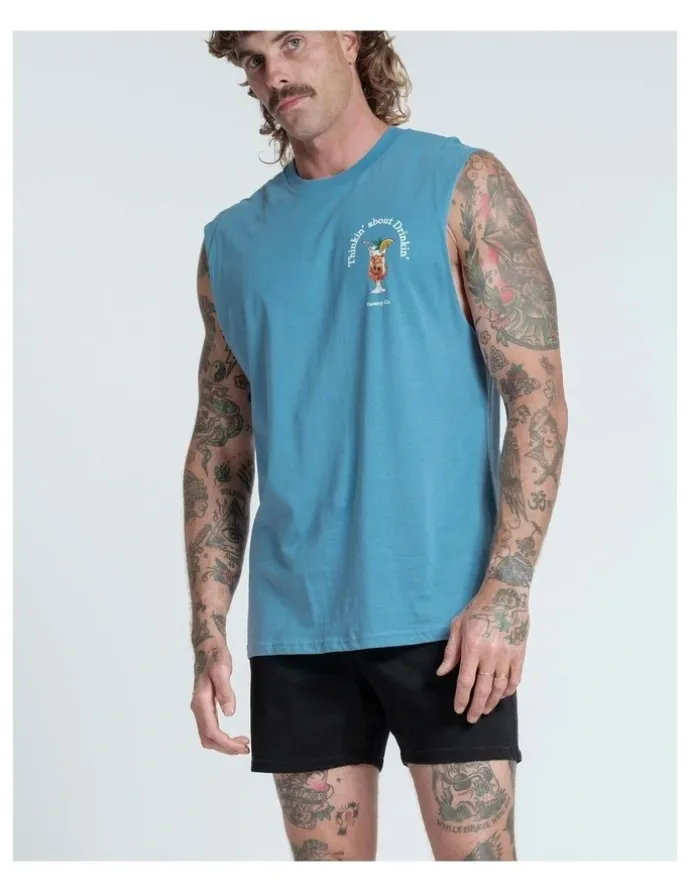Vacancy Co Thinkin About Drinking Tank in Dusty Blue