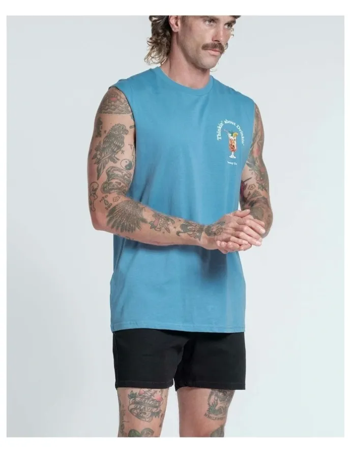 Vacancy Co Thinkin About Drinking Tank in Dusty Blue
