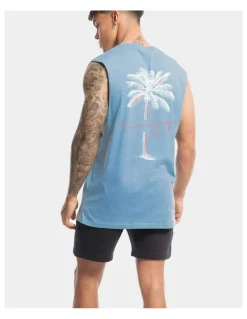 Vacancy Co Tropical Tank in Dusty Blue