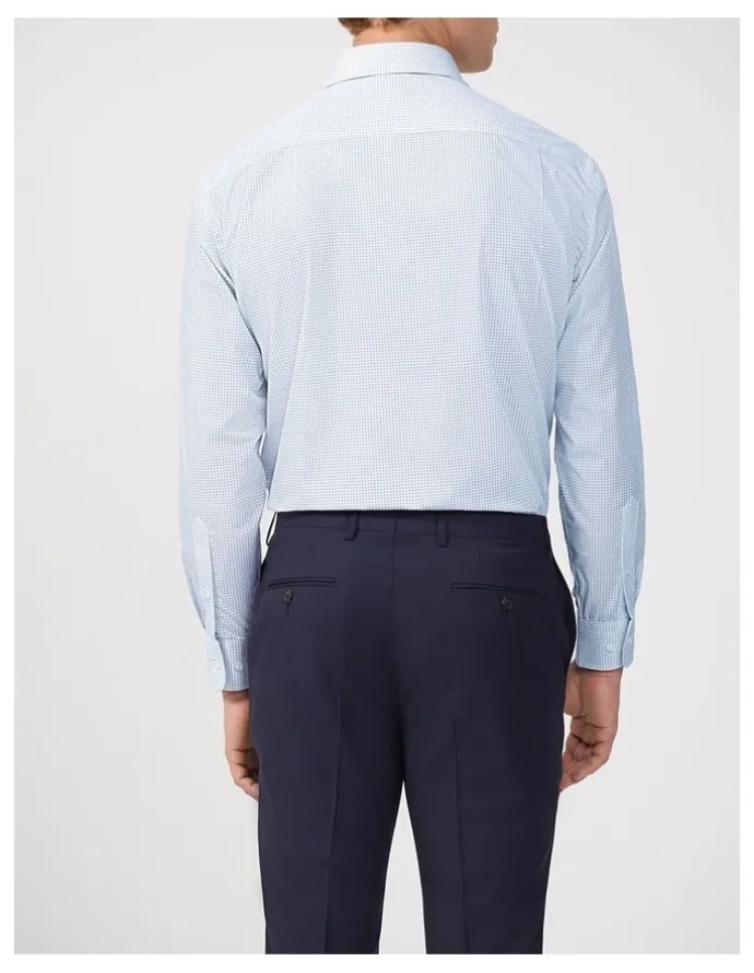 Van Heusen Circle Print Shirt Classic Fit in Sky Blue
