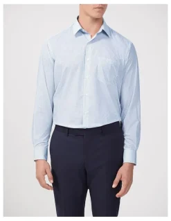 Van Heusen Circle Print Shirt Classic Fit in Sky Blue