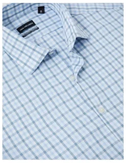 Van Heusen Gingham Check Shirt Tailored Fit in Blue