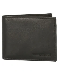 Van Heusen L-Fold Leather Wallet with Coin Pocket in Black