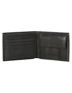 Van Heusen L-Fold Leather Wallet with Coin Pocket in Black