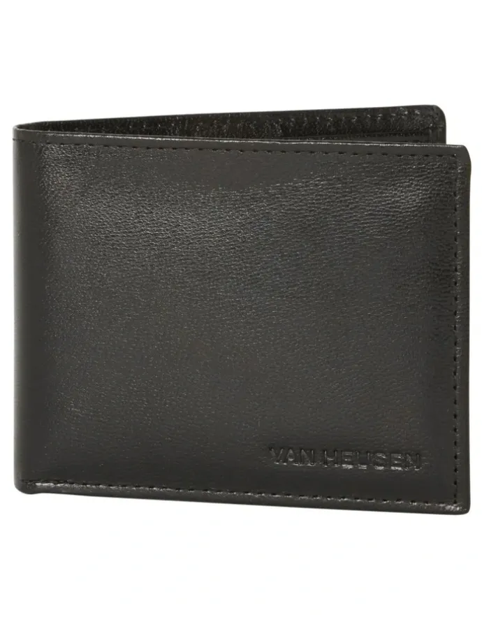 Van Heusen L-Fold Leather Wallet in Black