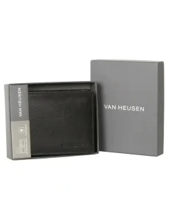 Van Heusen L-Fold Leather Wallet in Black