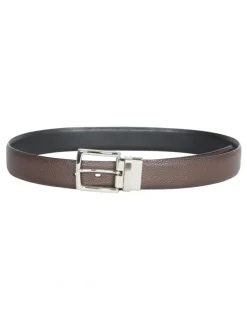 Van Heusen Reversible Pebbled Leather Belt in Black