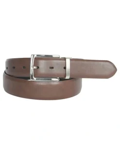 Van Heusen Reversible Pebbled Leather Belt in Brown