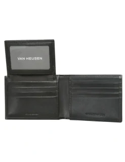 Van Heusen RFID Bi-Fold Wallet with Removable Pass Case in Black