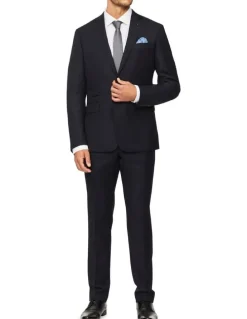 Van Heusen Slim Pure Wool Dobby Suit Pant in Navy