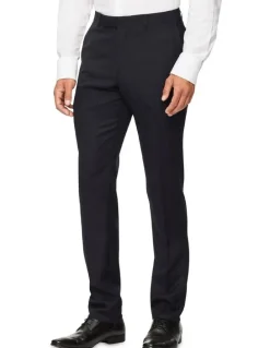 Van Heusen Slim Pure Wool Dobby Suit Pant in Navy