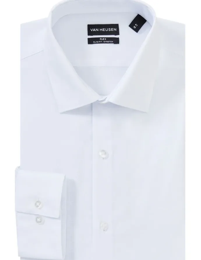 Van Heusen Slim Solid Stretch Shirt in White