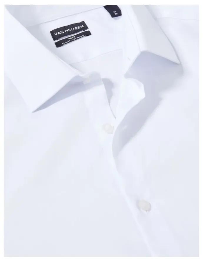 Van Heusen Slim Solid Stretch Shirt in White