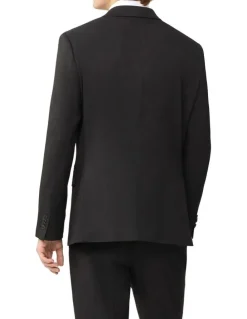 Van Heusen Superfine Stretch Twill Slim Suit Jacket in Black