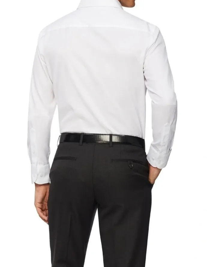 Van Heusen Tailored Long Sleeve Plain Dobby Business Shirt in White