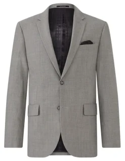 Van Heusen Tailored Suit Jacket Wool Blend Heritage Weave Grey