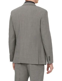 Van Heusen Tailored Suit Jacket Wool Blend Heritage Weave Grey