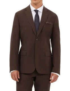 Van Heusen Travel Suit Wool Blend Jacket in Chocolate