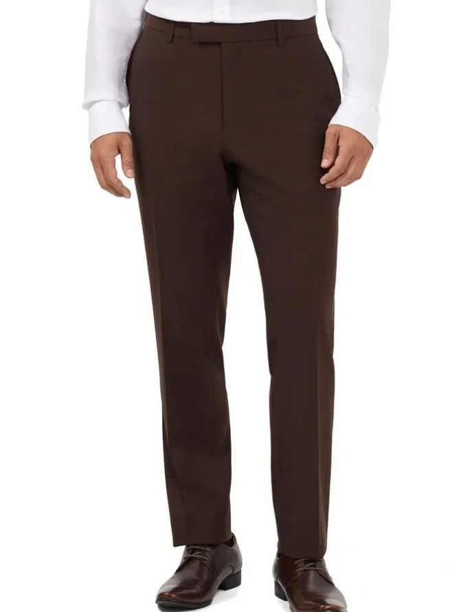 Van Heusen Travel Suit Wool Blend Pant in Chocolate