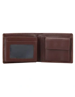 Van Heusen Tri-Fold Wallet with Coin Purse in Dark Tan