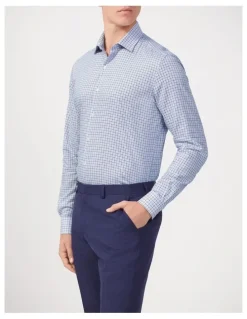 Van Heusen Twill Check Shirt in Midnight