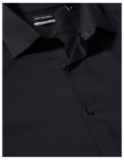 Van Heusen Ultra Wrinkle Free Tailored Fit Twill Business Shirt in Black