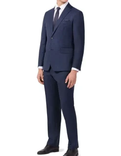 Van Heusen Wool Blend Tailored Suit Jacket in Stripe Navy
