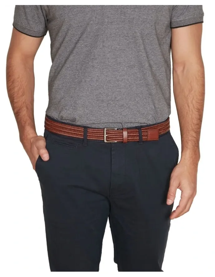 Van Heusen Woven Stretch Belt in Tan