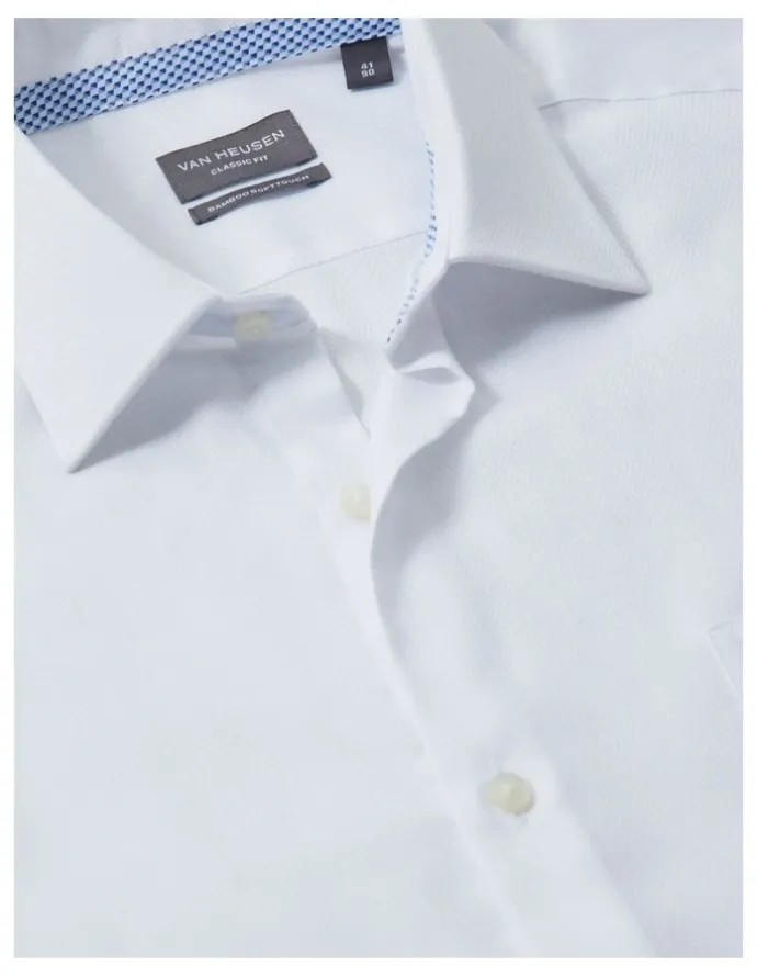 Van Heusen Classic Long Sleeve Shirt 1 Collar Plain Dobby in White