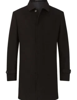Van Heusen Melton 4 Button Tailored Coat in Black